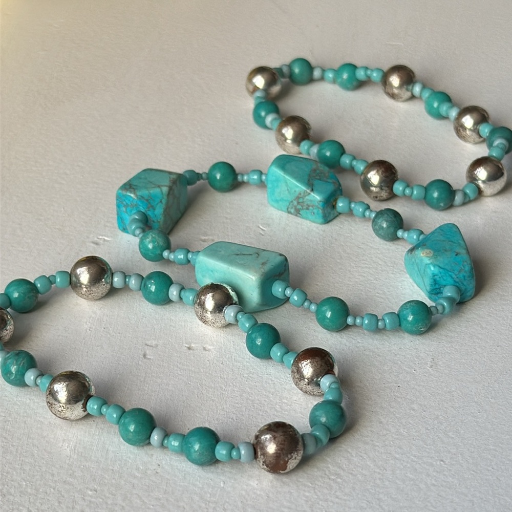 Turquoise 3 piece stretch bracelet set
